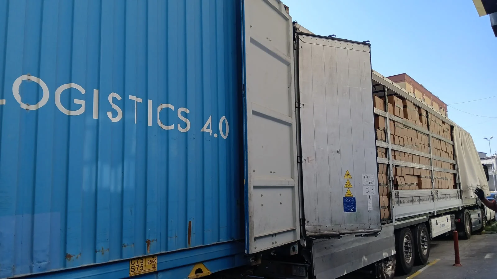 A view of the transport vehicle