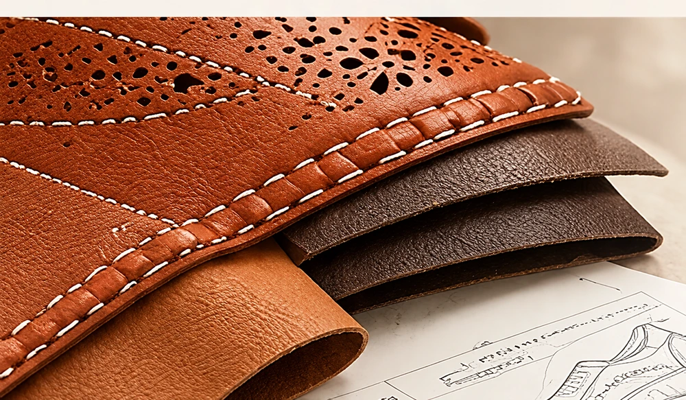 Natural leather and footwear design drawings